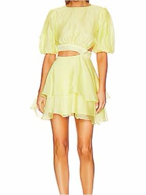 Bardot Enya Organza Mini Dress in Sunshine